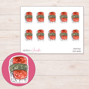 DDZ-16135 planner sticker sheet with enlarged sticker detail