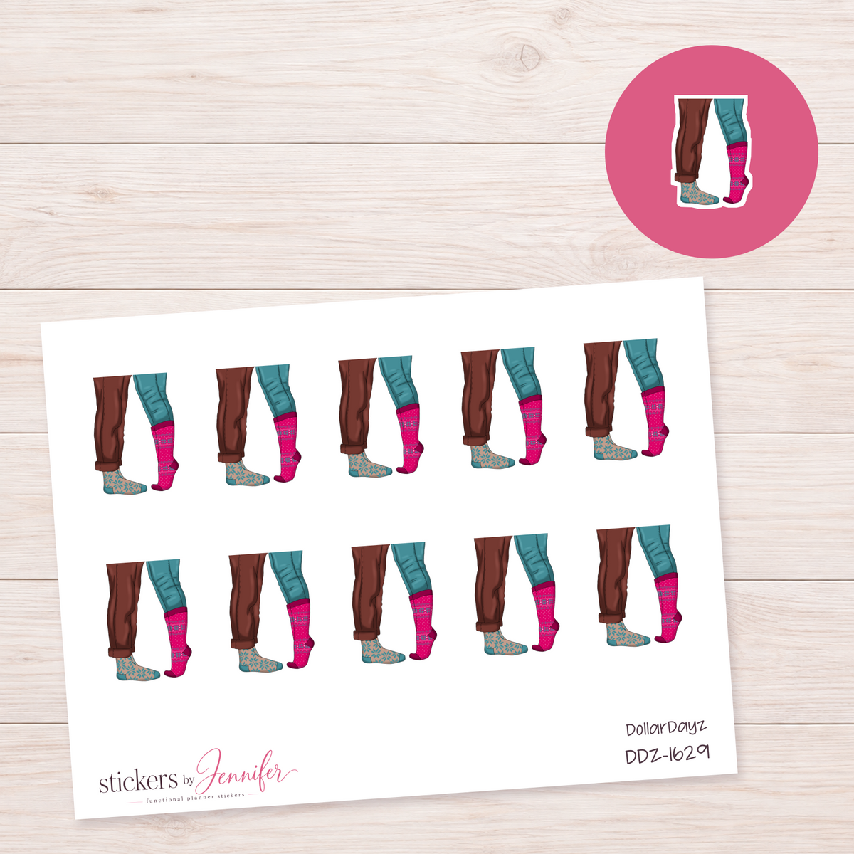 Mismatched Cozy Socks Planner Stickers | DDZ-1629