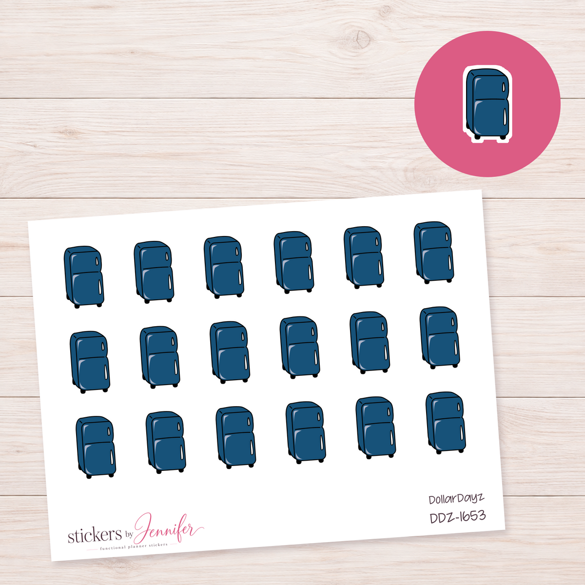 Deep Blue Refrigerator Planner Stickers | DDZ-1653