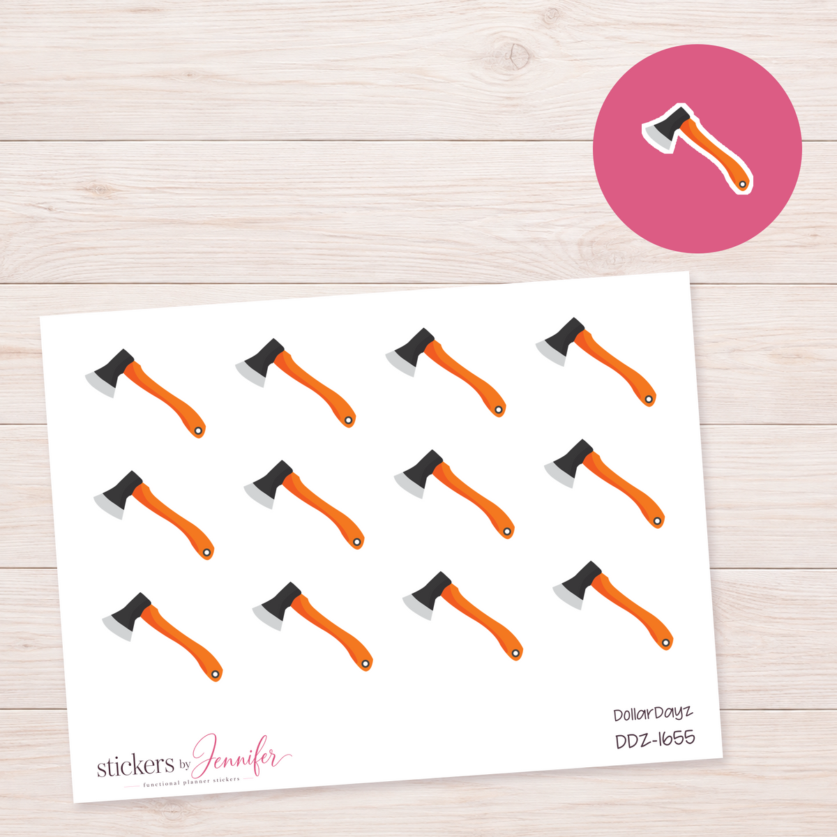 Orange Hatchet Planner Stickers | DDZ-1655