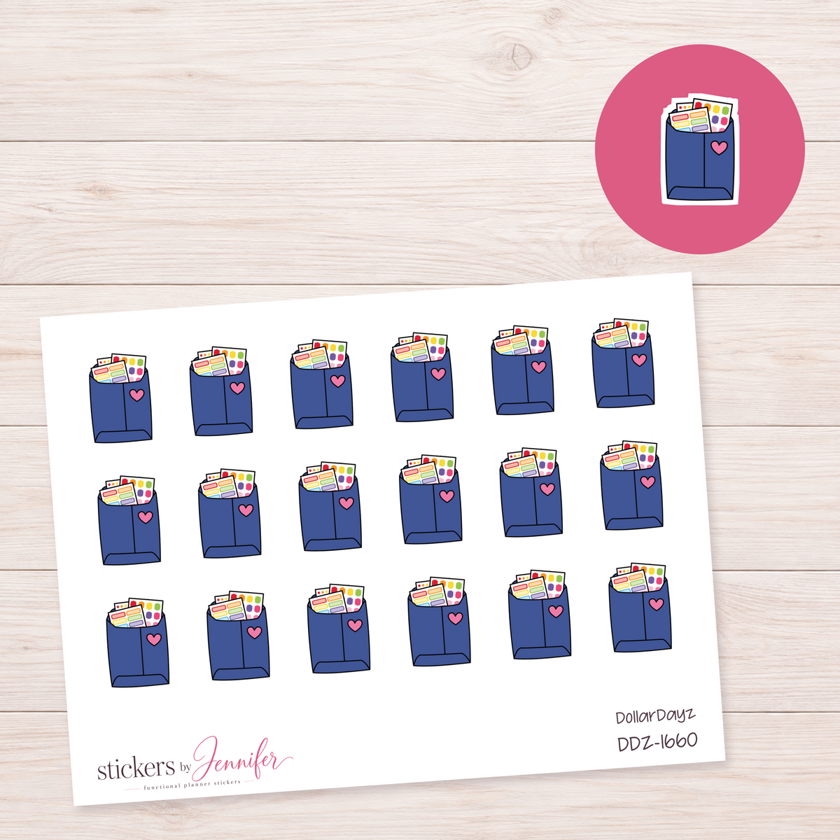 Blue Sticker Shopping Bag Planner Stickers | DDZ-1660