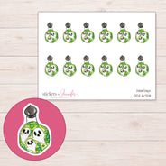 DDZ-16728 planner sticker sheet with enlarged sticker detail