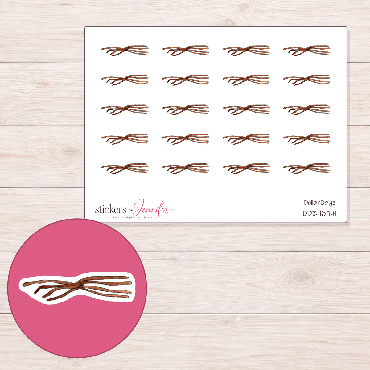 DDZ-16741 planner sticker sheet with enlarged sticker detail