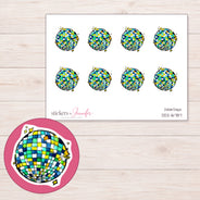 DDZ-16787 planner sticker sheet with enlarged sticker detail