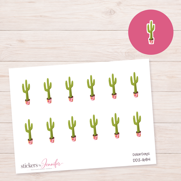 Tall Cactus Planner Stickers | DDZ-1684
