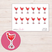 DDZ-16854 planner sticker sheet with enlarged sticker detail