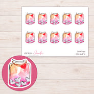 DDZ-16872 planner sticker sheet with enlarged sticker detail
