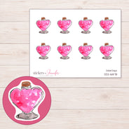DDZ-16878 planner sticker sheet with enlarged sticker detail