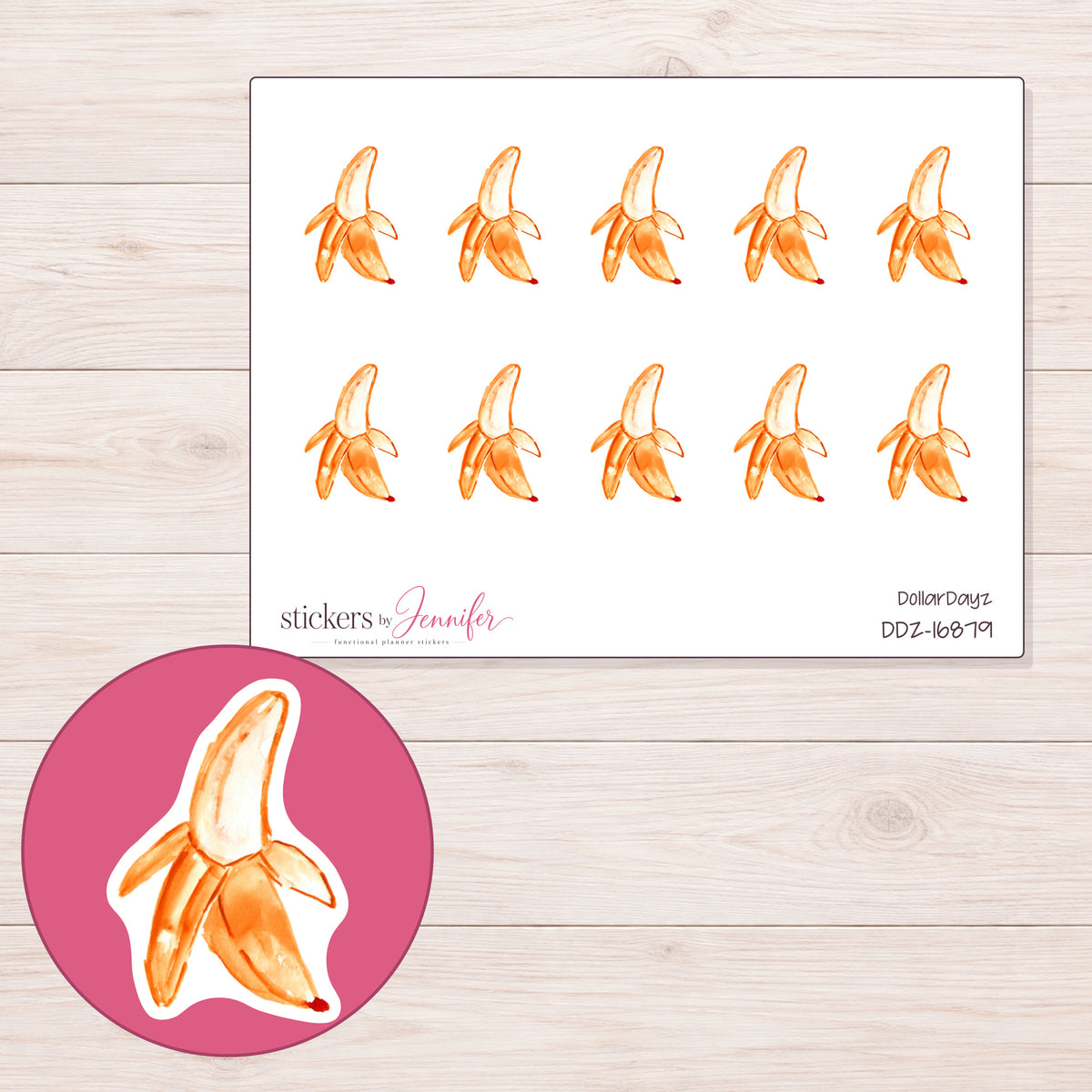 DDZ-16879 planner sticker sheet with enlarged sticker detail