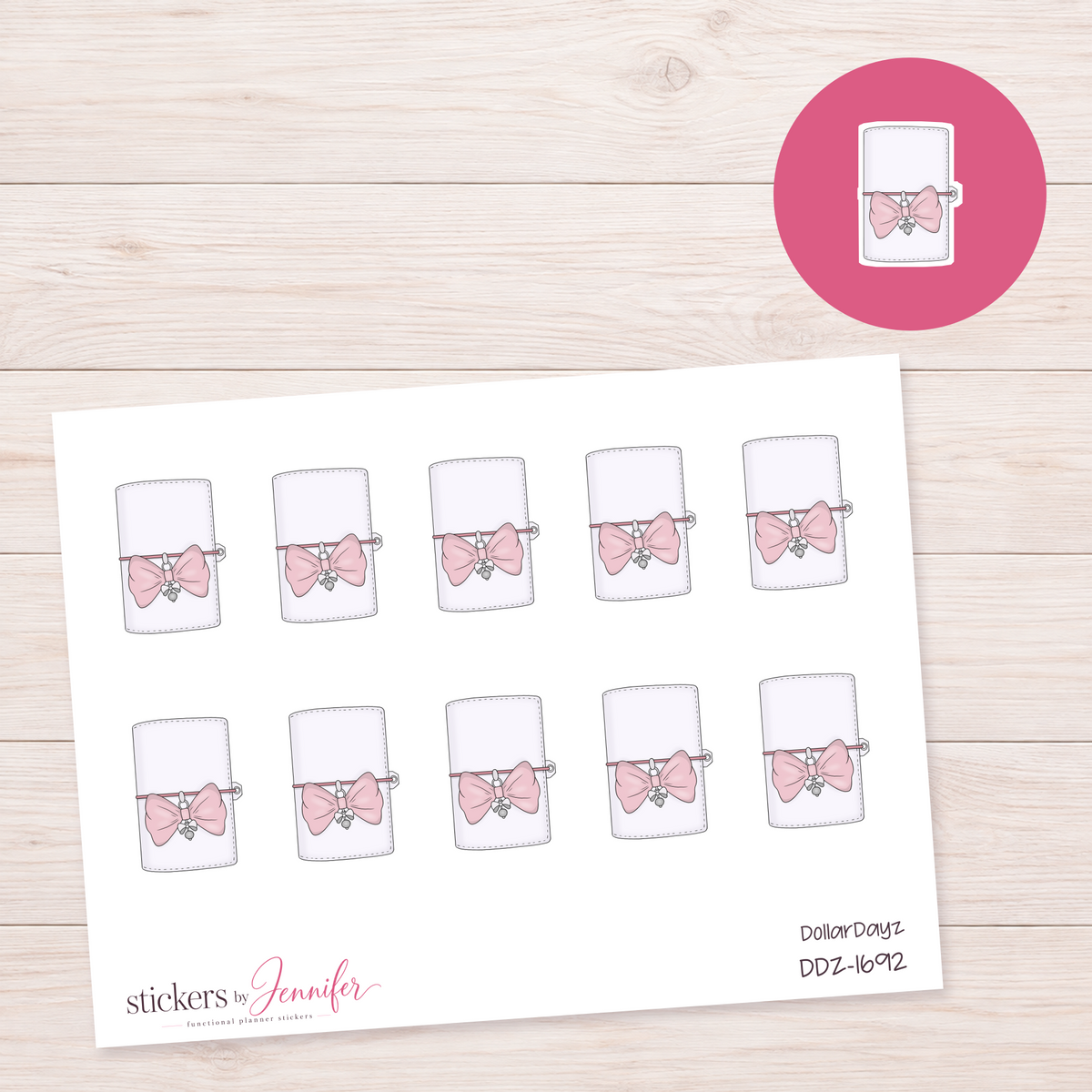 White Bow Planner Planner Stickers | DDZ-1692