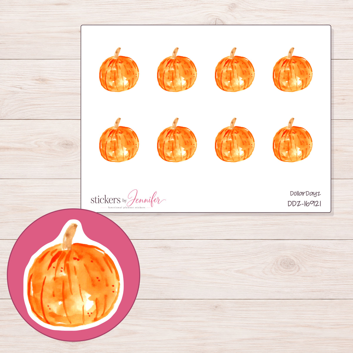 DDZ-16921 planner sticker sheet with enlarged sticker detail