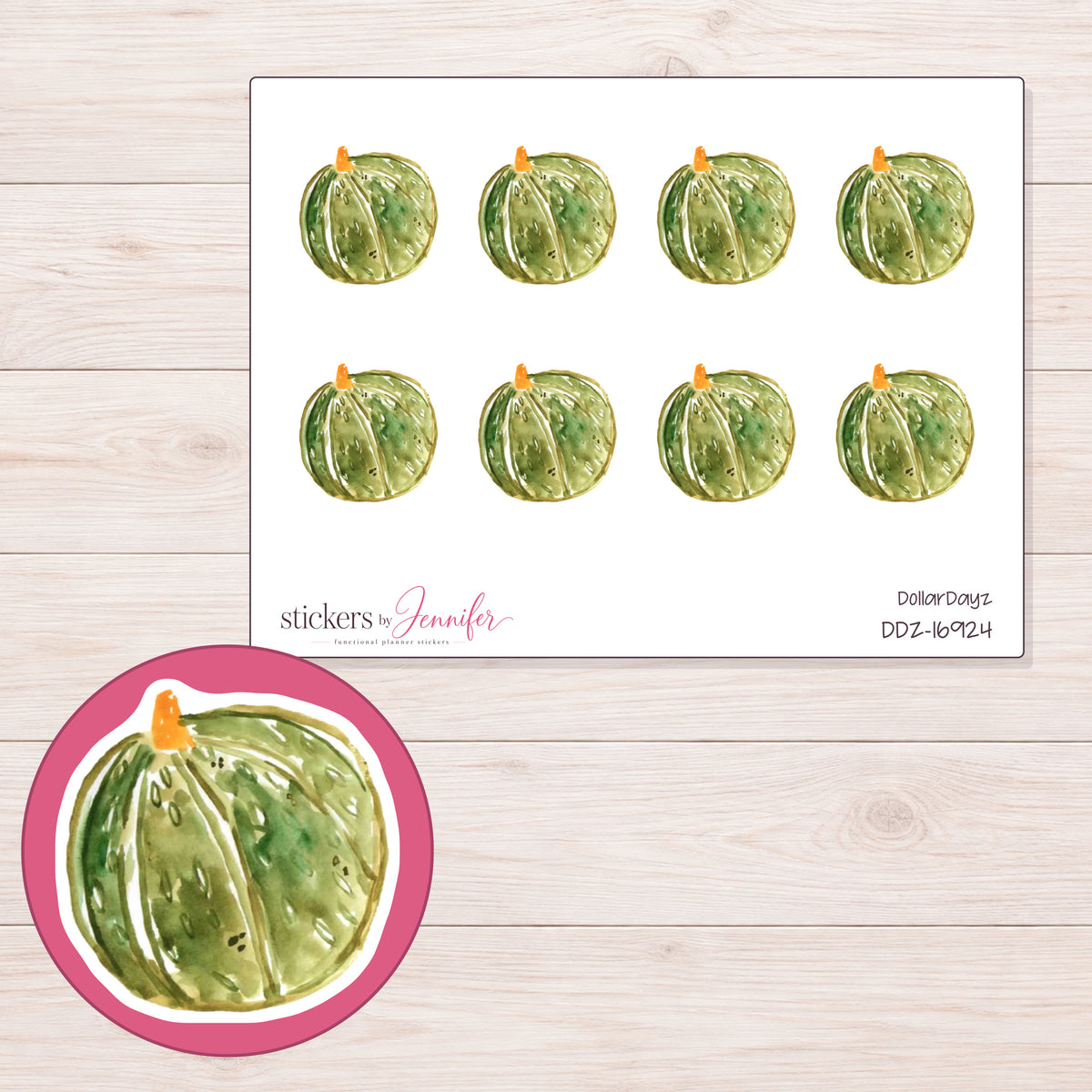 DDZ-16924 planner sticker sheet with enlarged sticker detail
