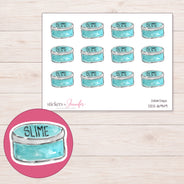 DDZ-16949 planner sticker sheet with enlarged sticker detail