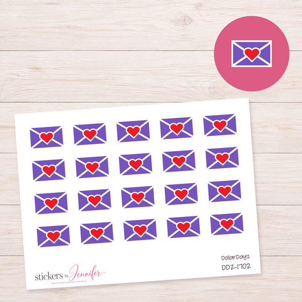 Purple Happy Mail Envelope Planner Stickers | DDZ-1702