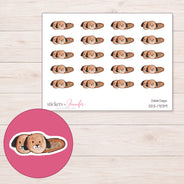DDZ-17039 planner sticker sheet with enlarged sticker detail