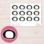 DDZ-17090 planner sticker sheet with enlarged sticker detail