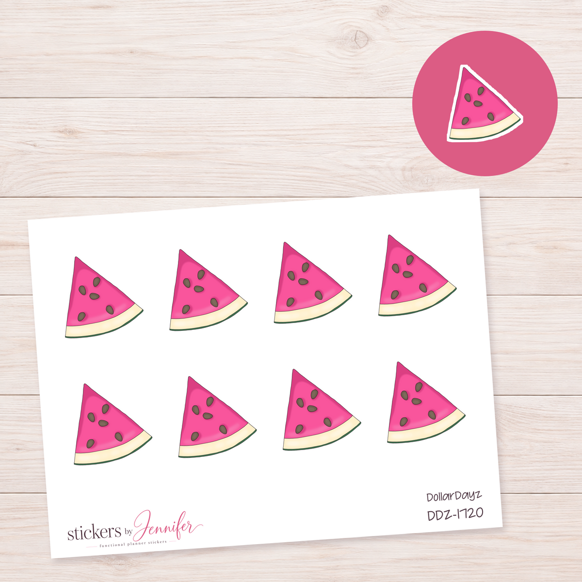 Pink Watermelon Slice Planner Stickers | DDZ-1720