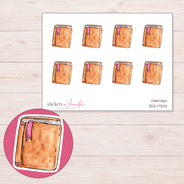 DDZ-17204 planner sticker sheet with enlarged sticker detail