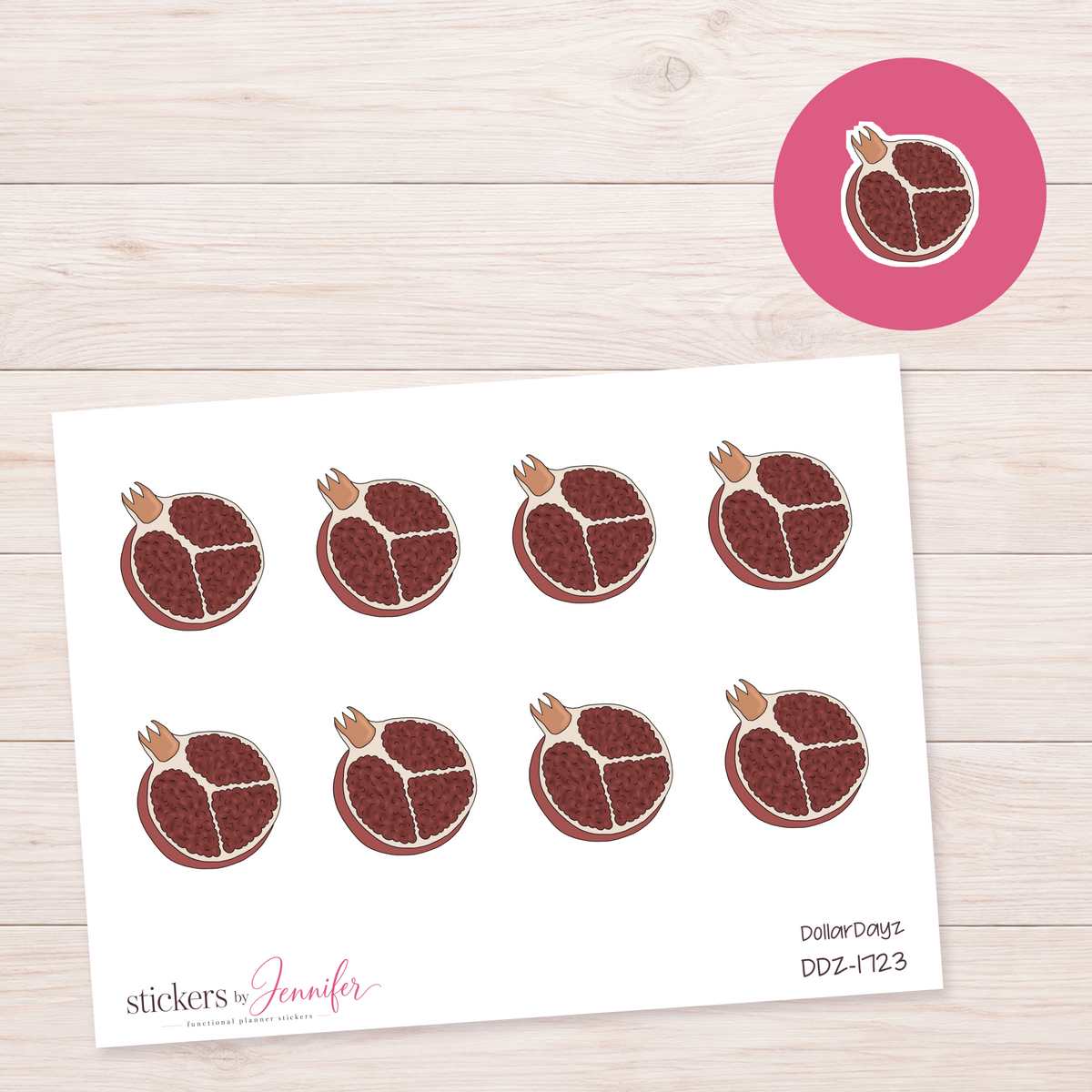 Pomegranate Half Planner Stickers | DDZ-1723