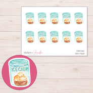 DDZ-17260 planner sticker sheet with enlarged sticker detail