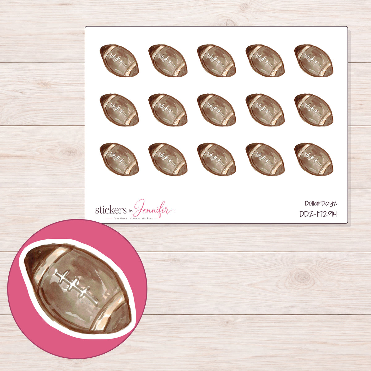 DDZ-17294 planner sticker sheet with enlarged sticker detail