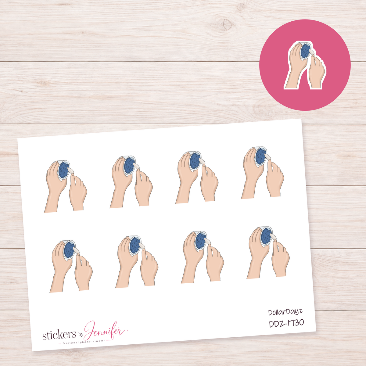 Blue Compact in Hands Planner Stickers | DDZ-1730