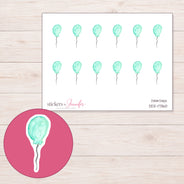DDZ-17360 planner sticker sheet with enlarged sticker detail