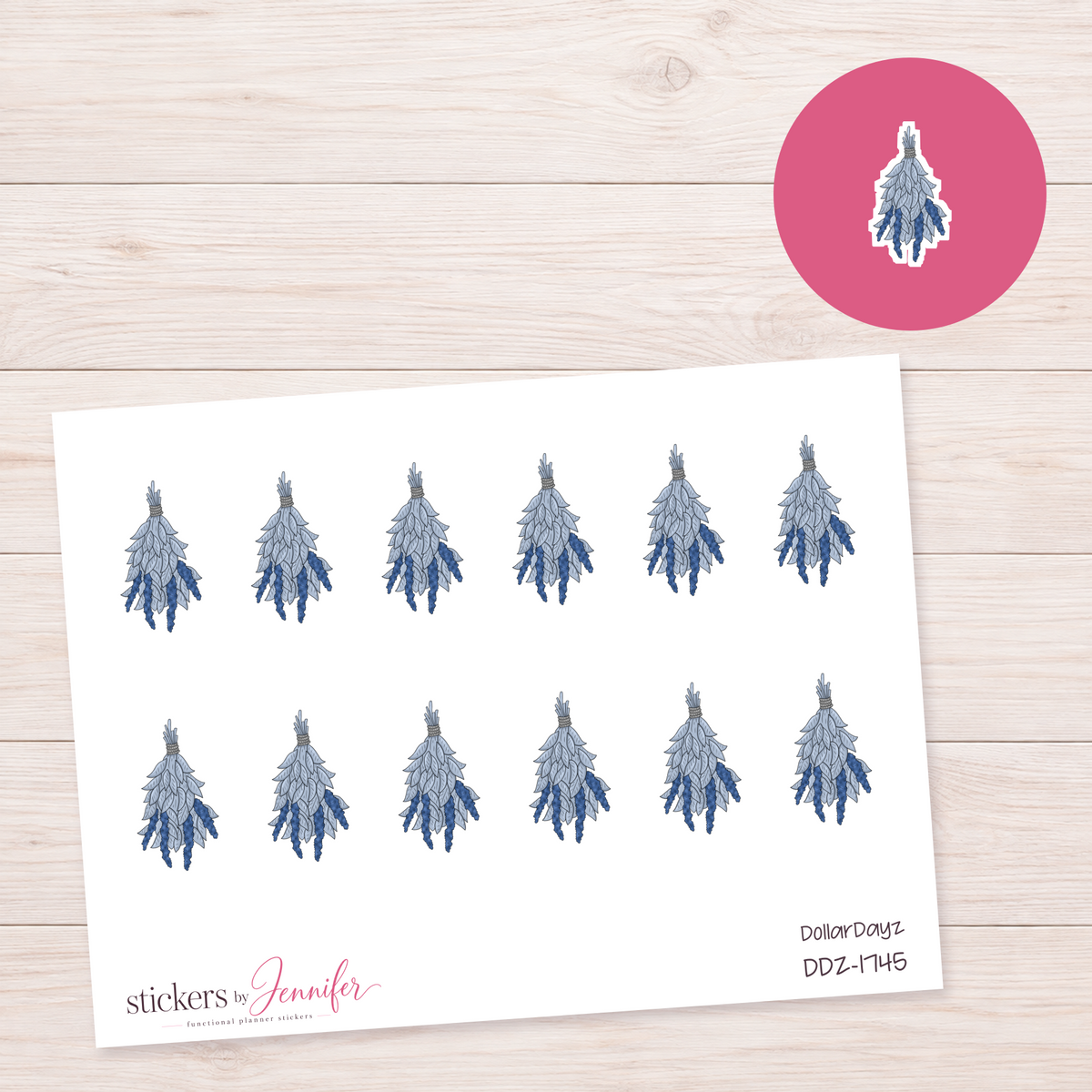 Blue Botanical Bundle Planner Stickers | DDZ-1745