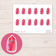 DDZ-17516 planner sticker sheet with enlarged sticker detail