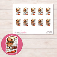 DDZ-17597 planner sticker sheet with enlarged sticker detail