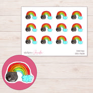 DDZ-17628 planner sticker sheet with enlarged sticker detail