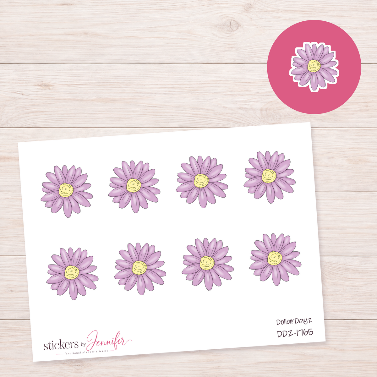 Purple Daisy Planner Stickers | DDZ-1765