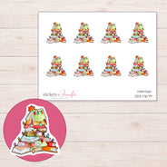 DDZ-17679 planner sticker sheet with enlarged sticker detail
