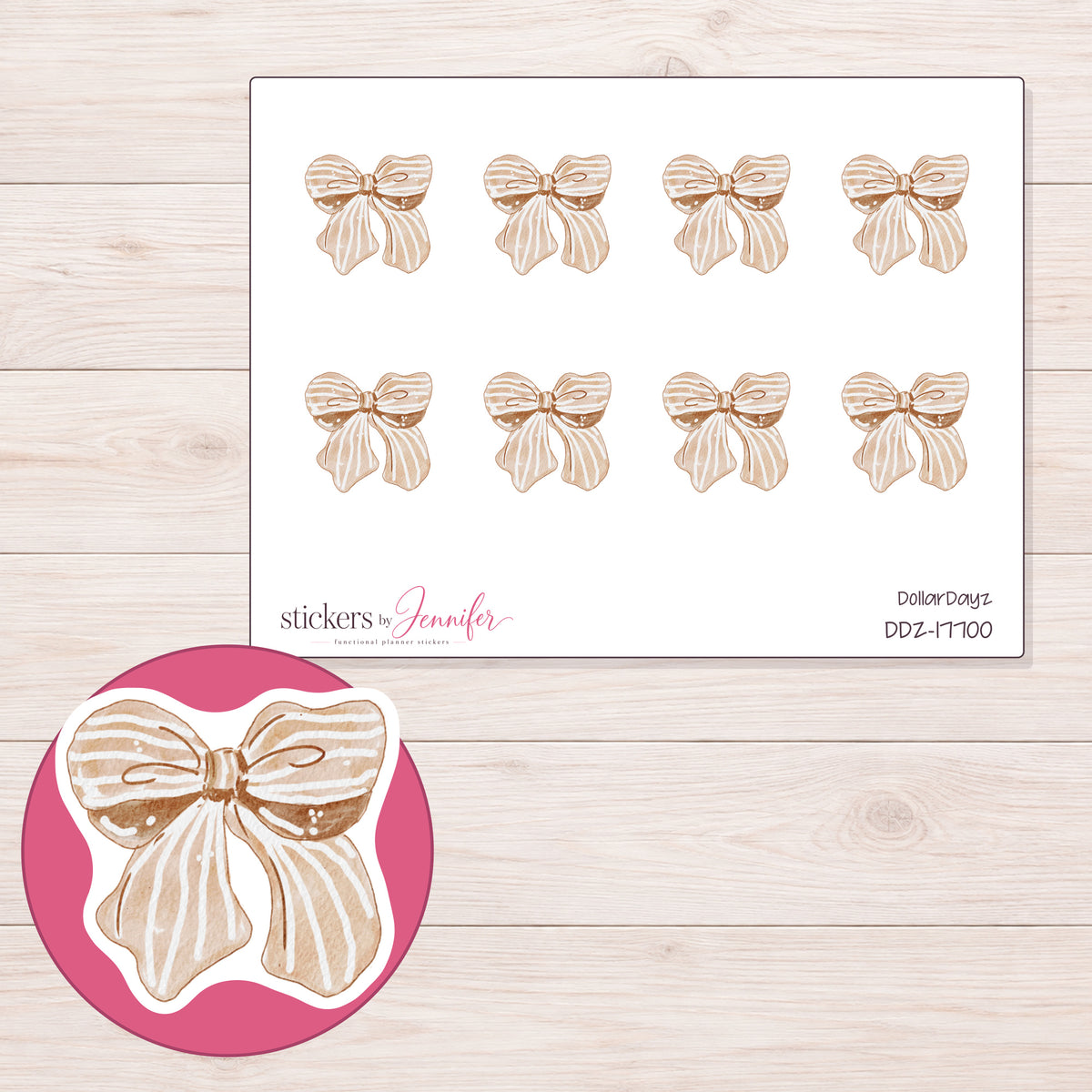 DDZ-17700 planner sticker sheet with enlarged sticker detail