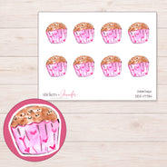 DDZ-17734 planner sticker sheet with enlarged sticker detail