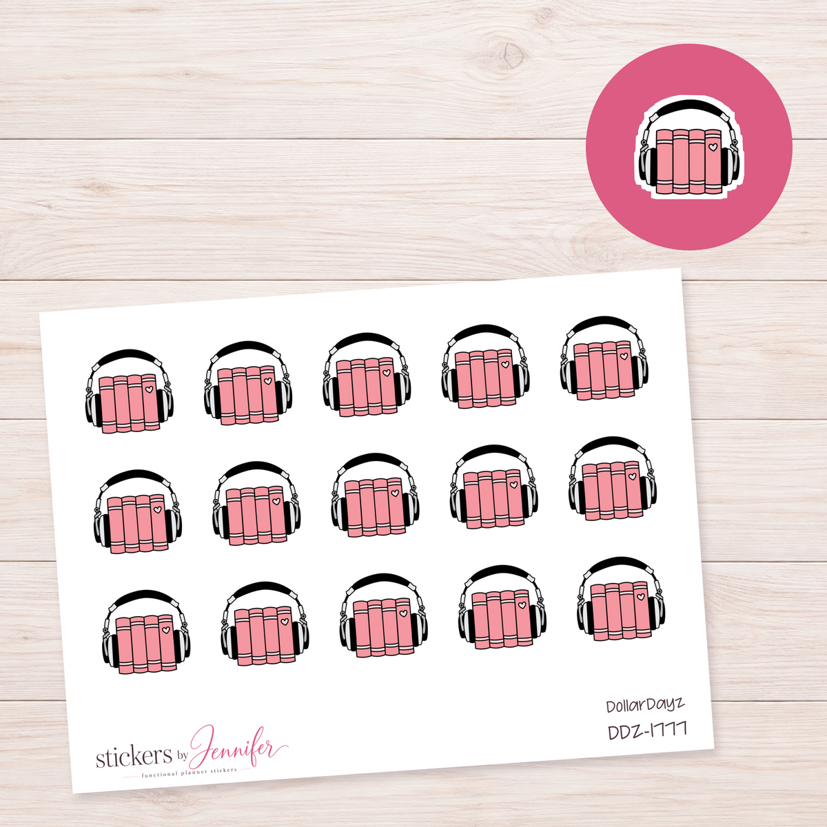 Pink Audiobooks Planner Stickers | DDZ-1777