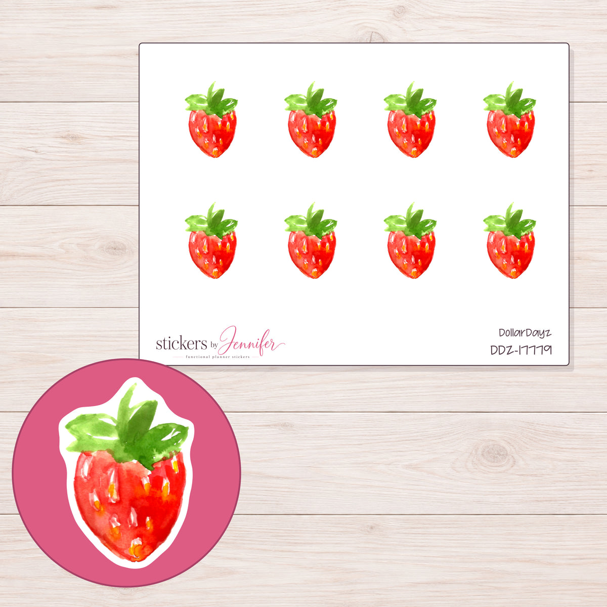 DDZ-17779 planner sticker sheet with enlarged sticker detail