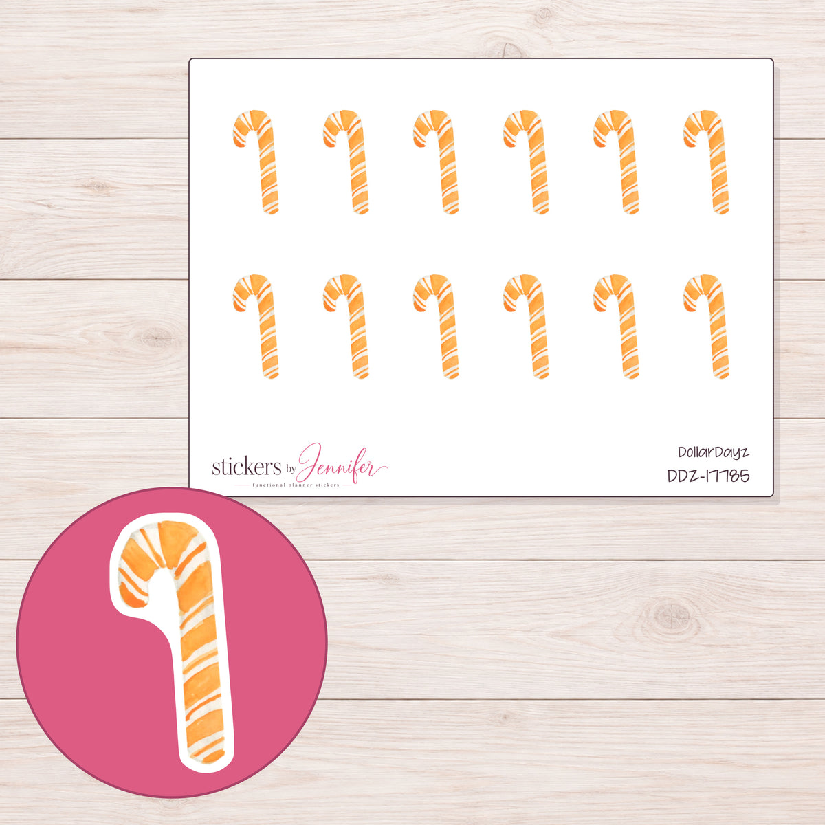 DDZ-17785 planner sticker sheet with enlarged sticker detail