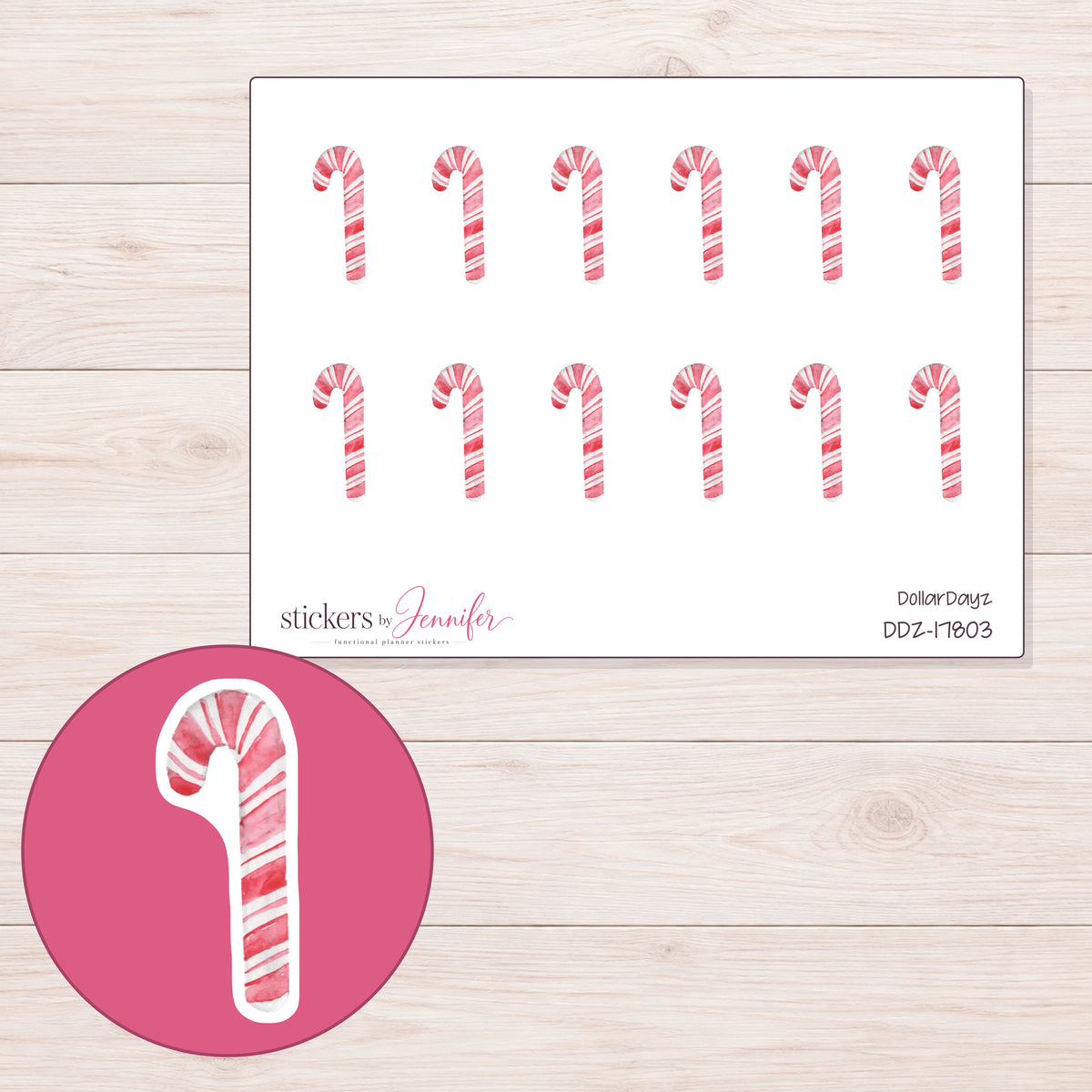 DDZ-17803 planner sticker sheet with enlarged sticker detail