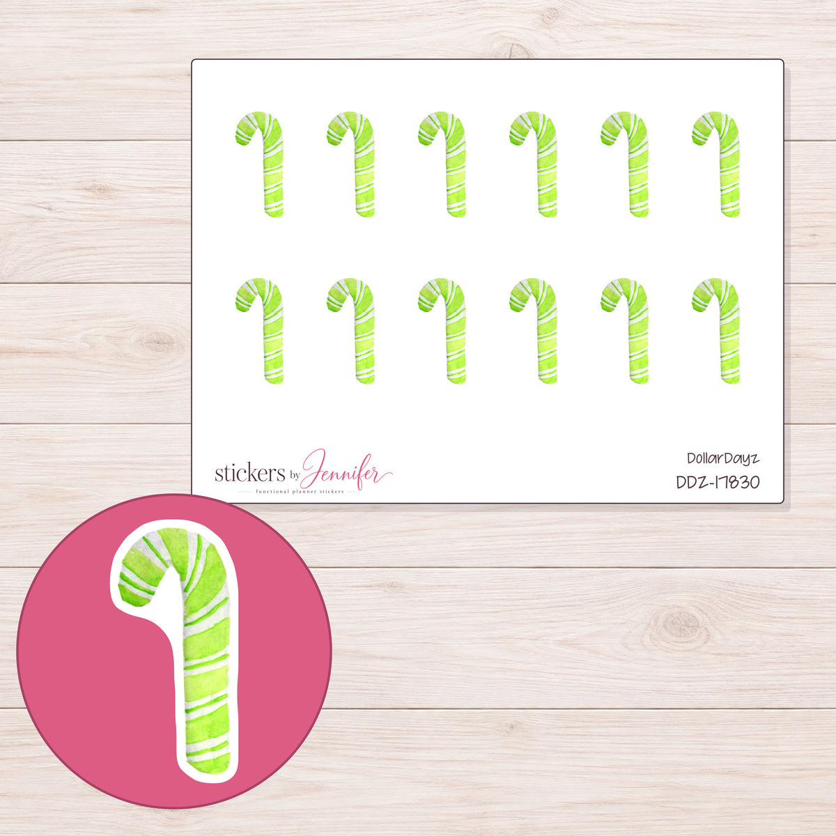 DDZ-17830 planner sticker sheet with enlarged sticker detail