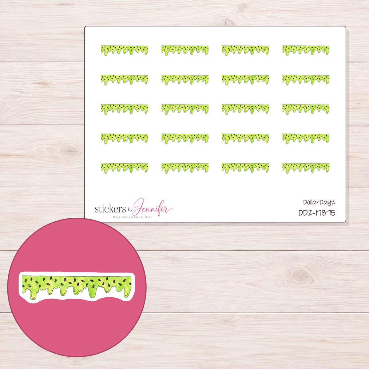DDZ-17875 planner sticker sheet with enlarged sticker detail