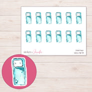 DDZ-17879 planner sticker sheet with enlarged sticker detail