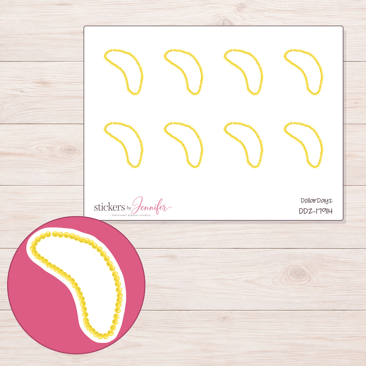 DDZ-17914 planner sticker sheet with enlarged sticker detail