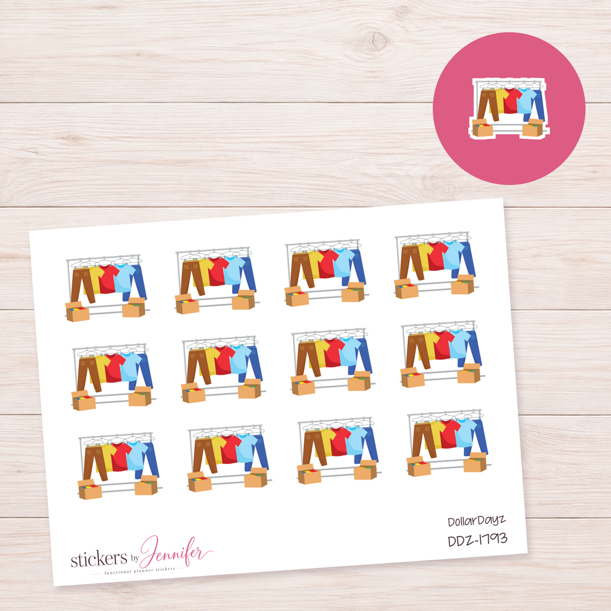 Clothes Rack Planner Stickers | DDZ-1793