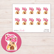 DDZ-17948 planner sticker sheet with enlarged sticker detail