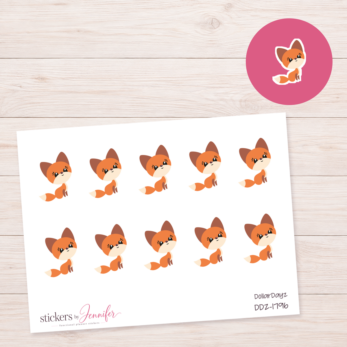 Little Orange Fox Planner Stickers | DDZ-1796