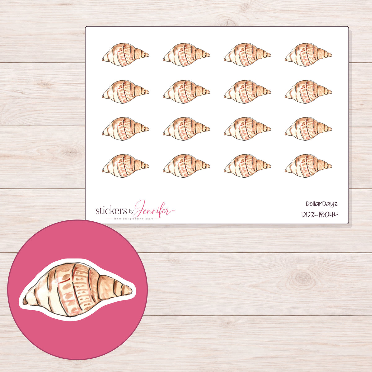 DDZ-18044 planner sticker sheet with enlarged sticker detail