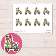 DDZ-18089 planner sticker sheet with enlarged sticker detail