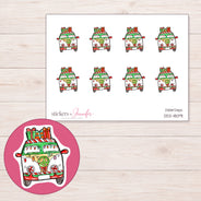 DDZ-18091 planner sticker sheet with enlarged sticker detail
