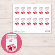 DDZ-18148 planner sticker sheet with enlarged sticker detail